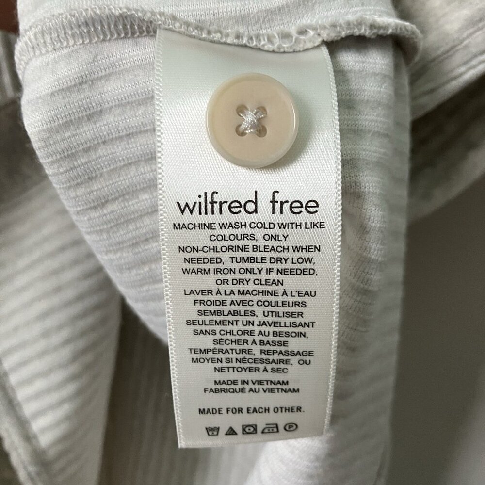 Aritzia Wilfred Free Corduroy Shirt Womens XS Gray Organic Cotton Neutral - Picture 4 of 7